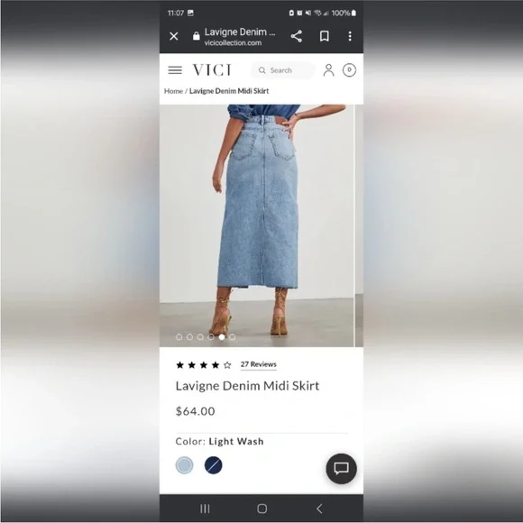 VICI Dark Wash Denim Skirt - Picture 8 of 10